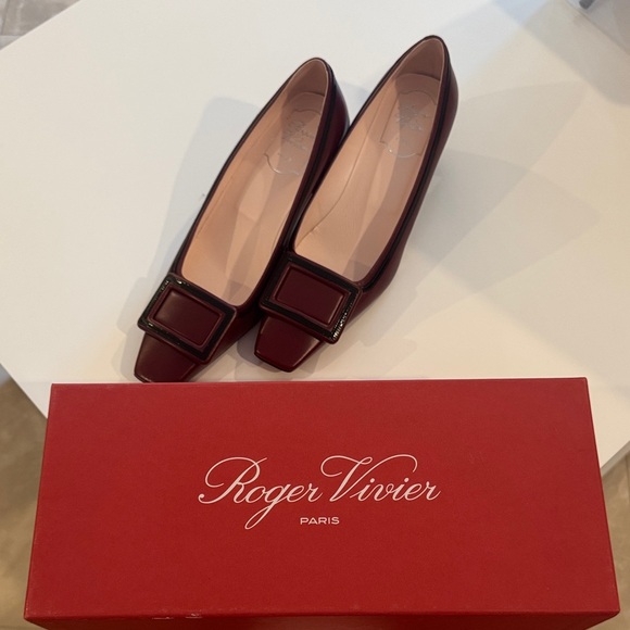 Roger Vivier Burgundy Maroon Flats with Buckle | Used Once - Picture 8 of 8
